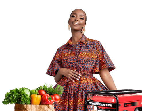 Woman with groceries